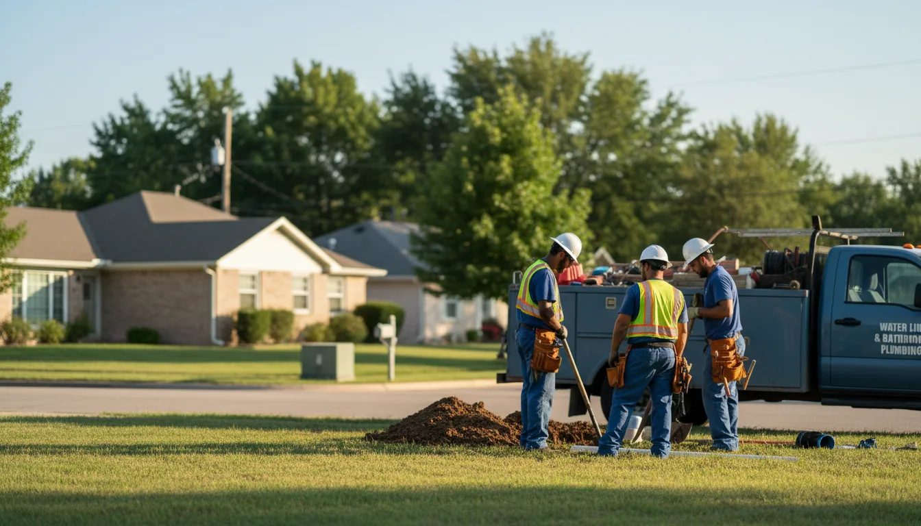 Residential water line and bathroom plumbing service in Clayton, OK
